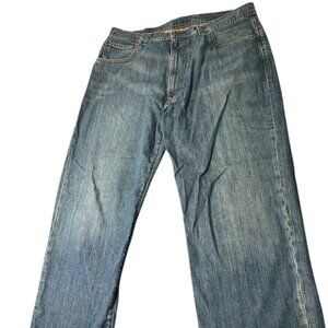 Ralph Lauren Jeans Men's 38 X 30 Grey Denim 100% Cotton Light Wash Loose Fit